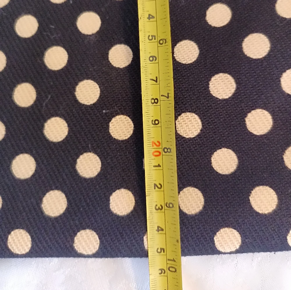 Kate Spade New York black and white polka dot fabric clutch bag